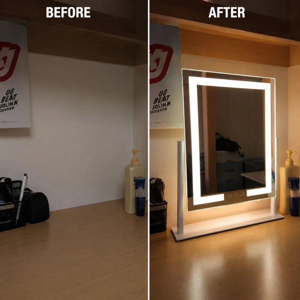 Lighted Vanity Makeup Mirror 3 Colour LED Touch Control 15x Magnifying - Tegulane Global