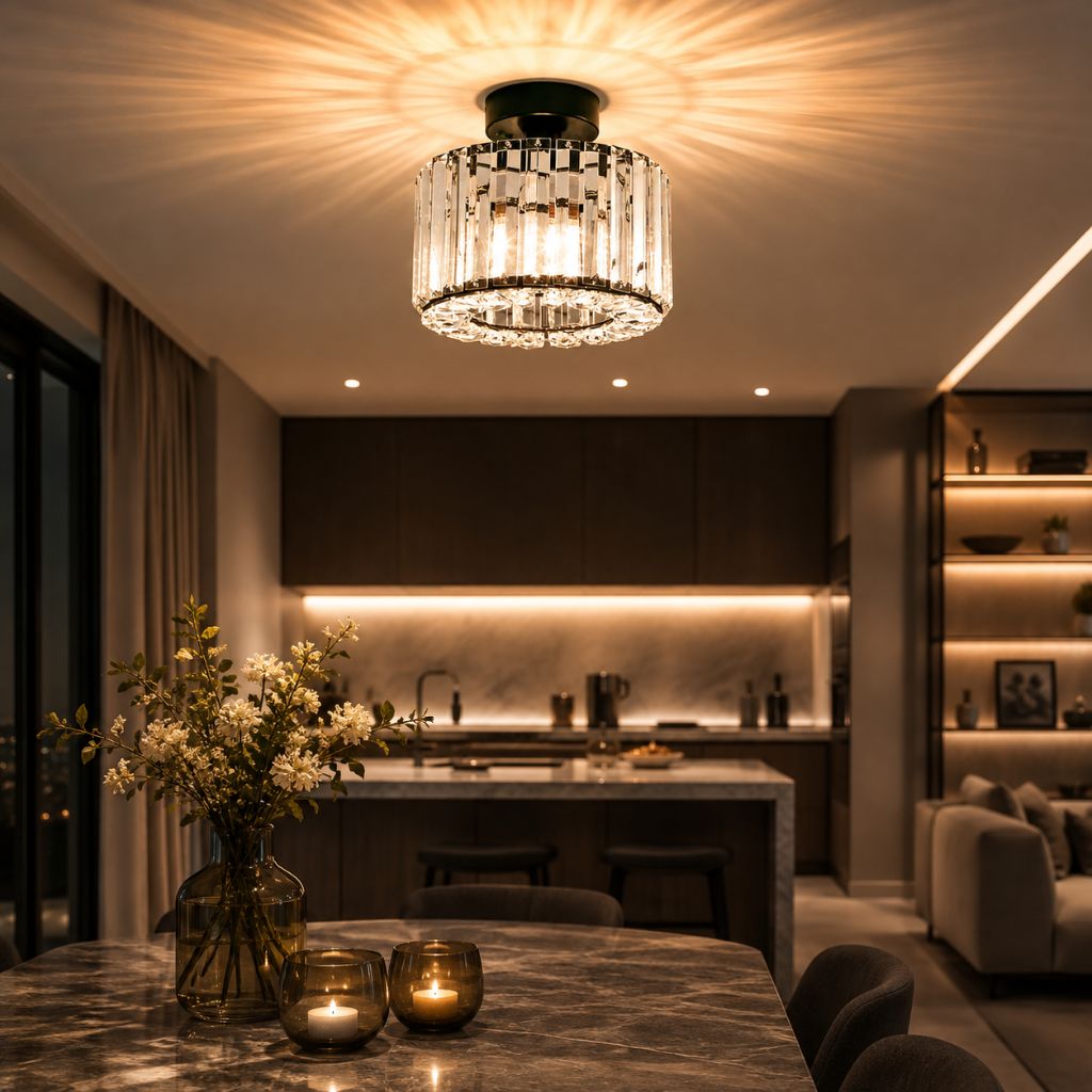 Luxury Crystal Ceiling Lamp – Elegant & Timeless Illumination - Tegulane Global