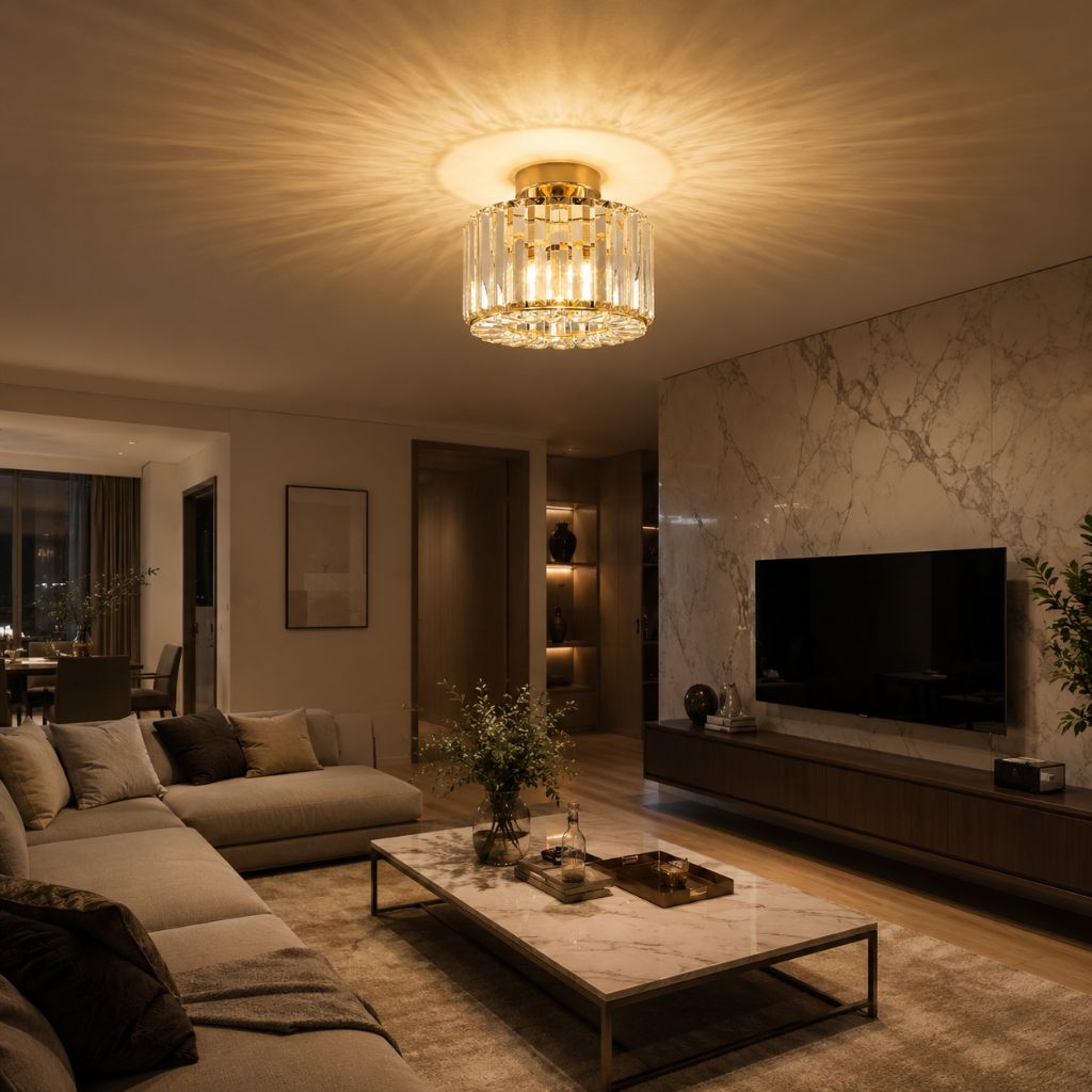 Luxury Crystal Ceiling Lamp – Elegant & Timeless Illumination - Tegulane Global