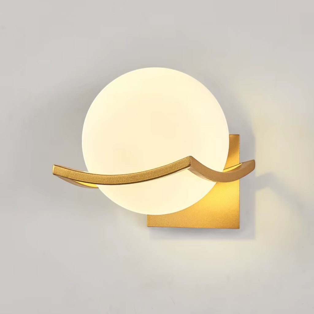 Lyra Glass Globe Wall Sconce with Gold Finish - Tegulane Global