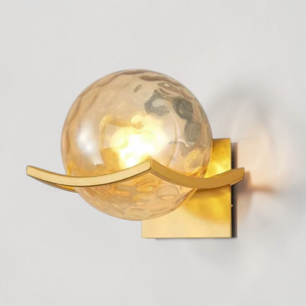 Lyra Glass Globe Wall Sconce with Gold Finish - Tegulane Global