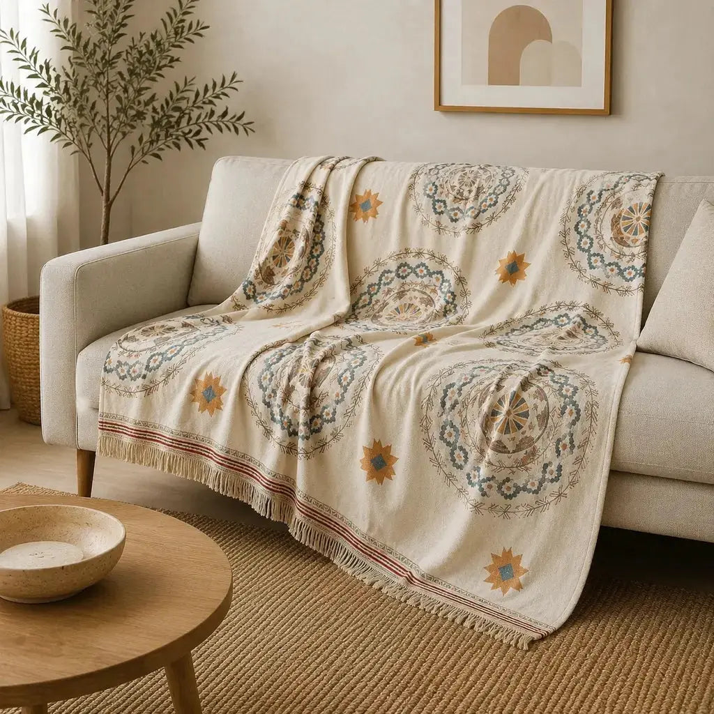 Mandala Cotton Throw Blanket - Tegulane Global