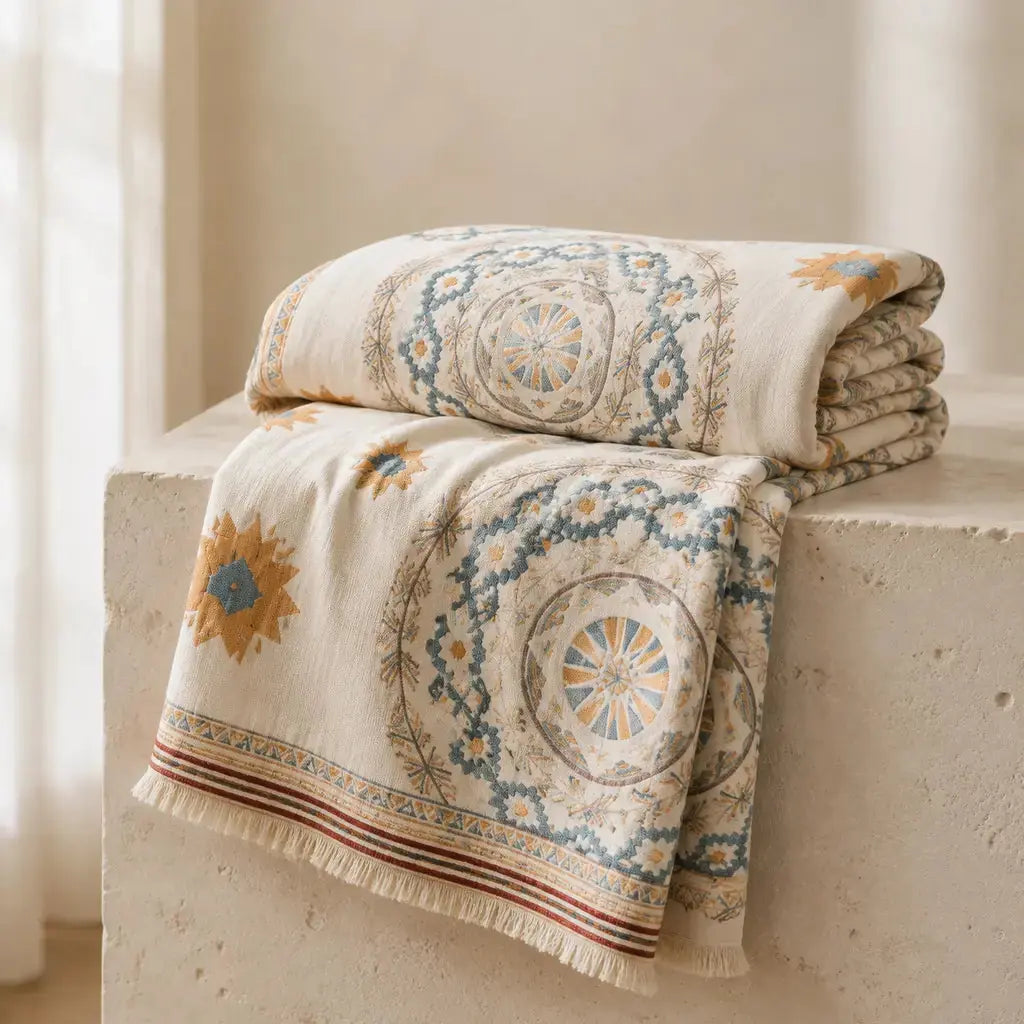 Mandala Cotton Throw Blanket - Tegulane Global