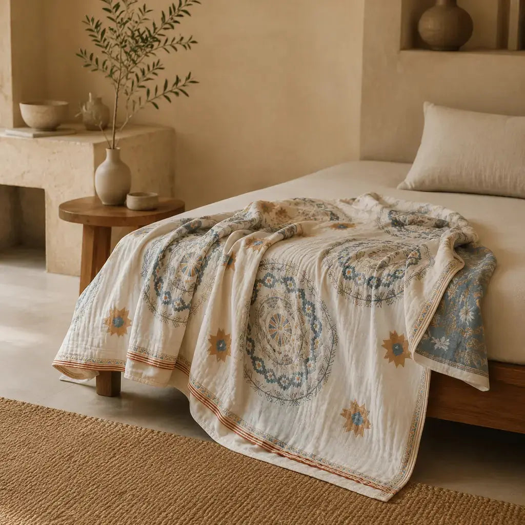 Mandala Cotton Throw Blanket - Tegulane Global