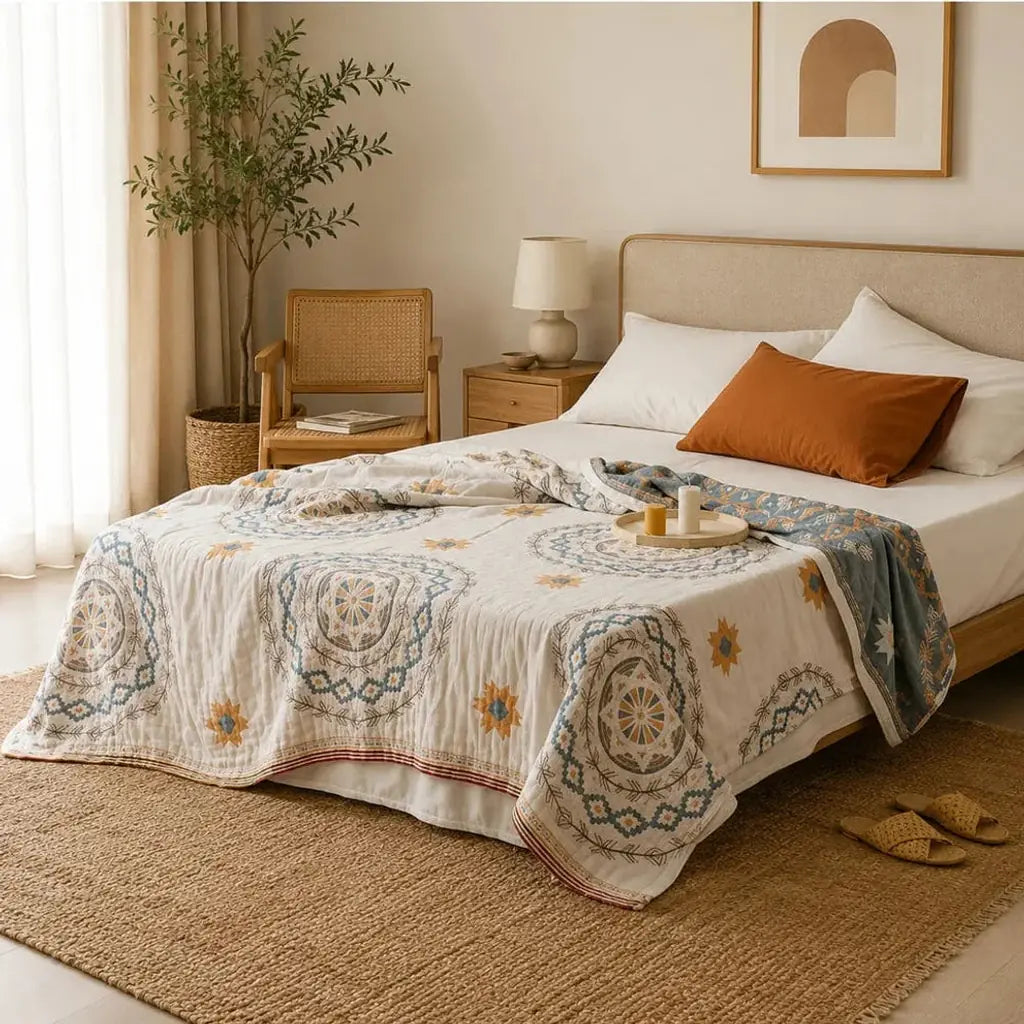 Mandala Cotton Throw Blanket - Tegulane Global