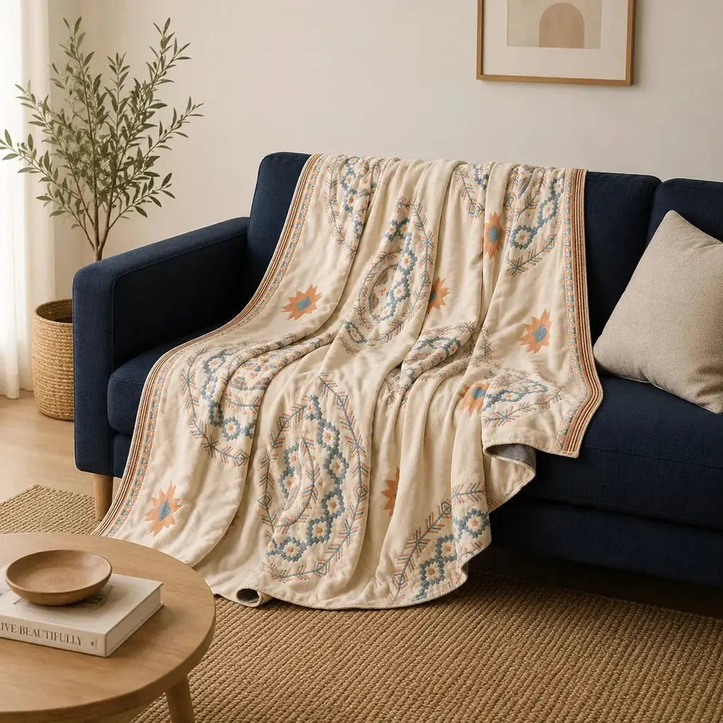 Mandala Cotton Throw Blanket - Tegulane Global