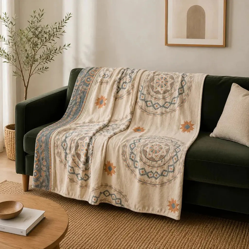 Mandala Cotton Throw Blanket - Tegulane Global
