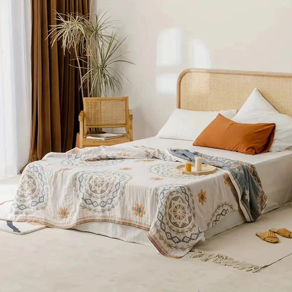 Mandala Cotton Throw Blanket - Tegulane Global
