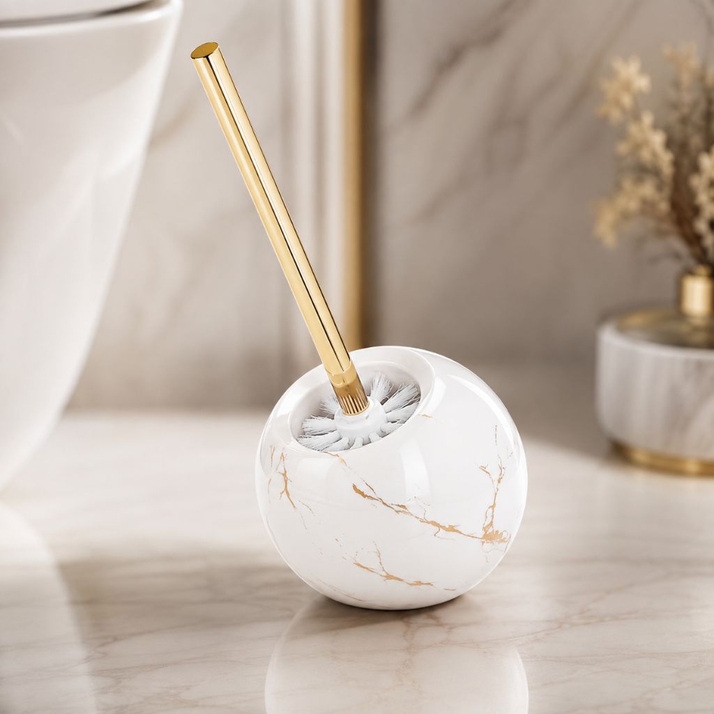 Marble Toilet Brush and Holder - Tegulane Global