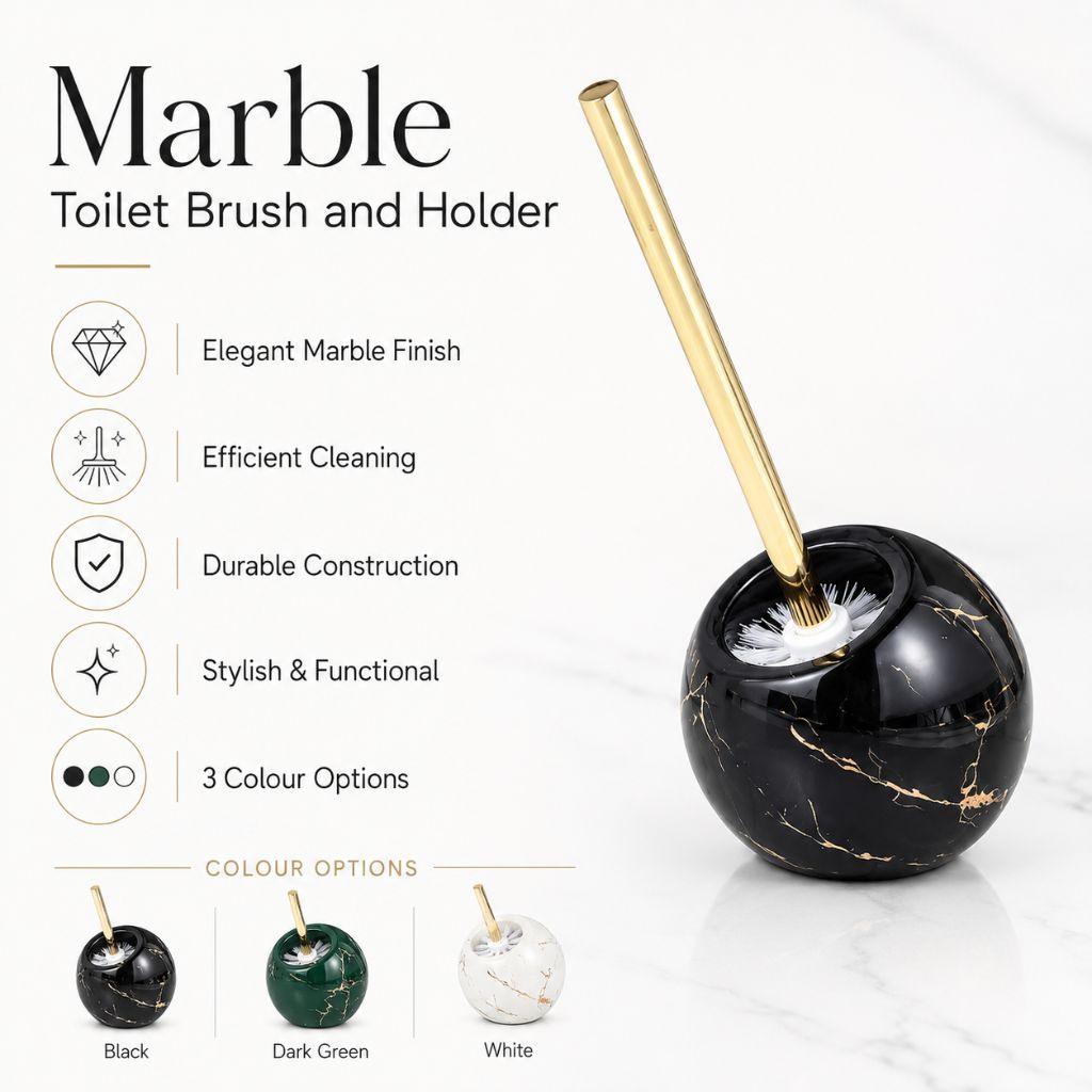 Marble Toilet Brush and Holder - Tegulane Global