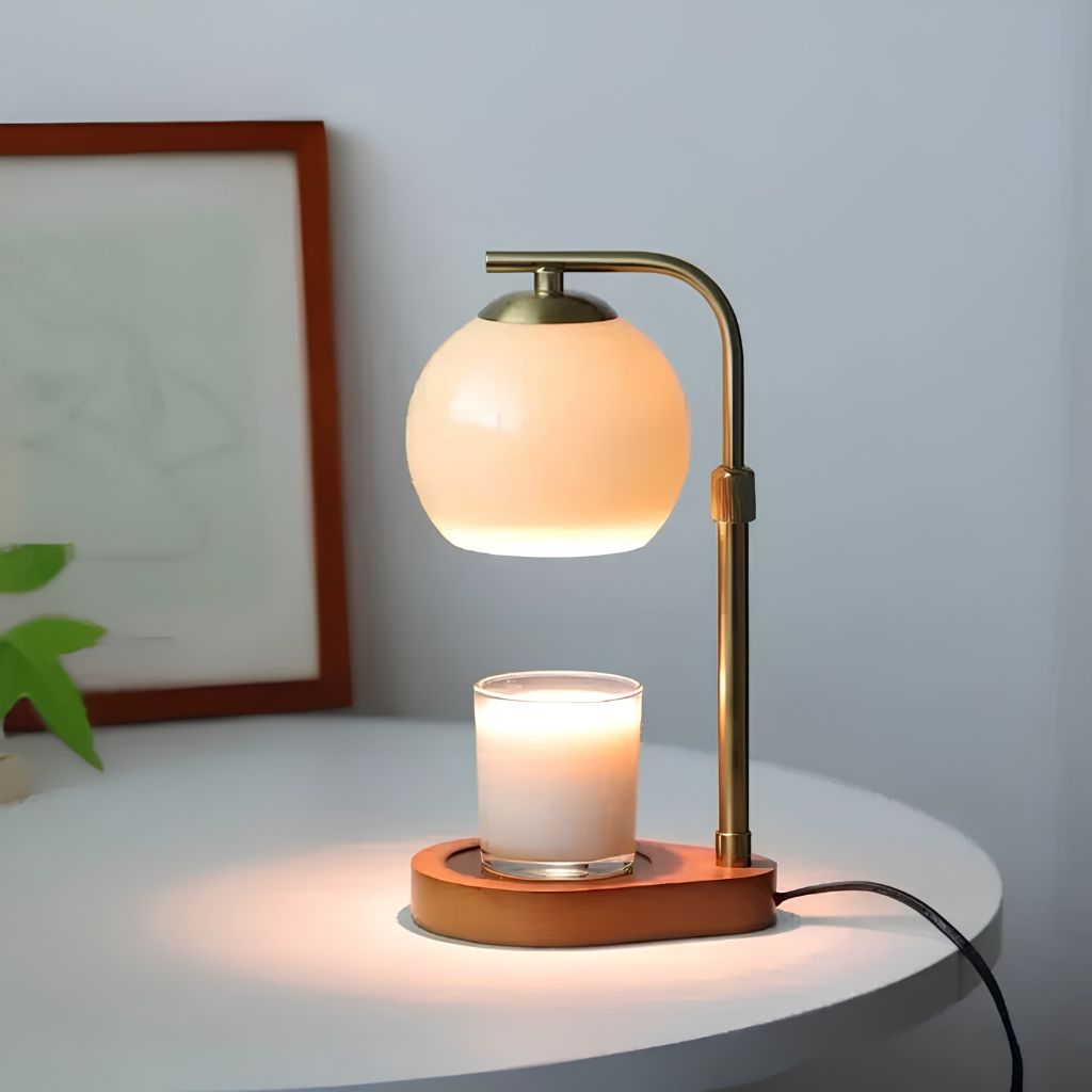 Metal and Wood Candle Warmer Lamp - Tegulane Global