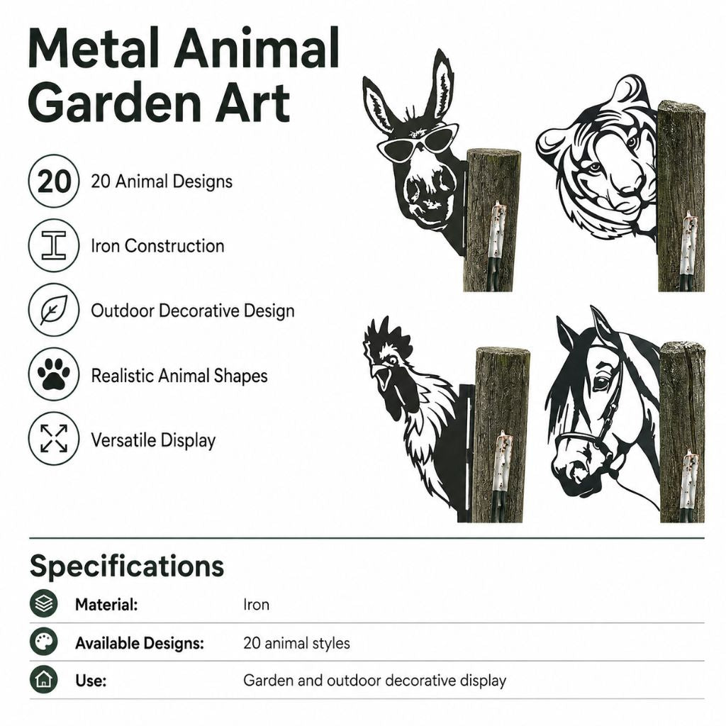 Metal Animal Garden Art - Tegulane Global