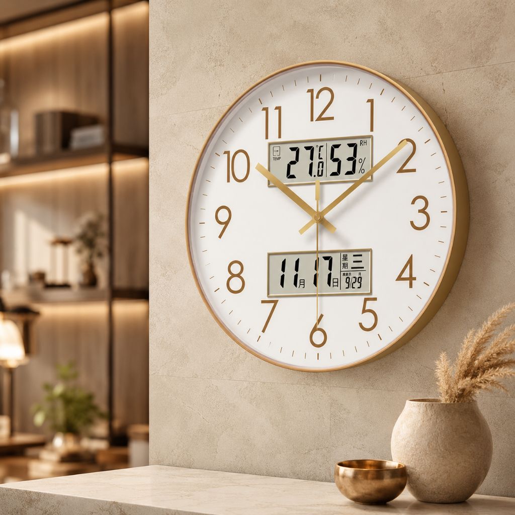 MetroSense 3-in-1 Quiet Wall Clock with Calendar & Thermometer - Tegulane Global