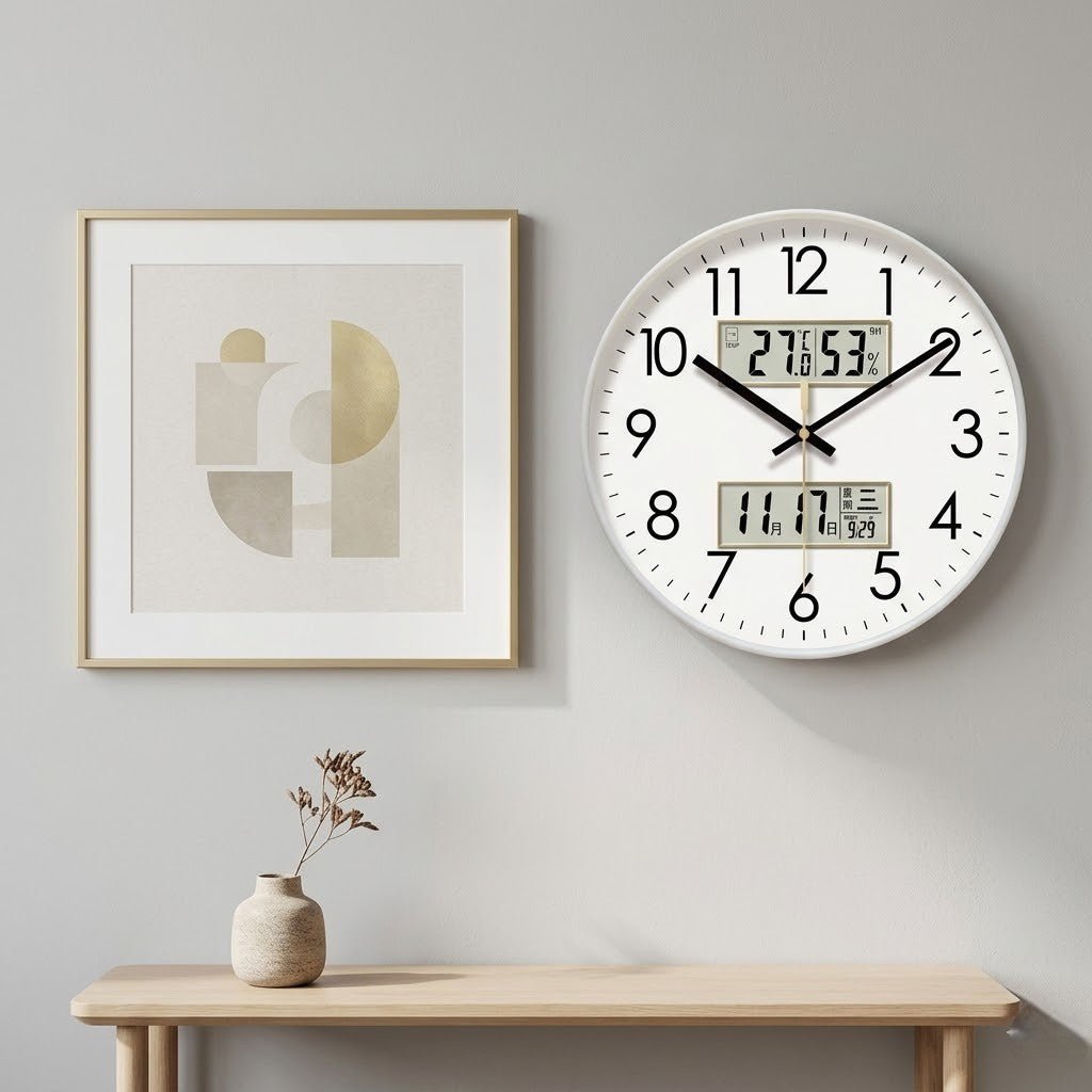 MetroSense 3-in-1 Quiet Wall Clock with Calendar & Thermometer - Tegulane Global