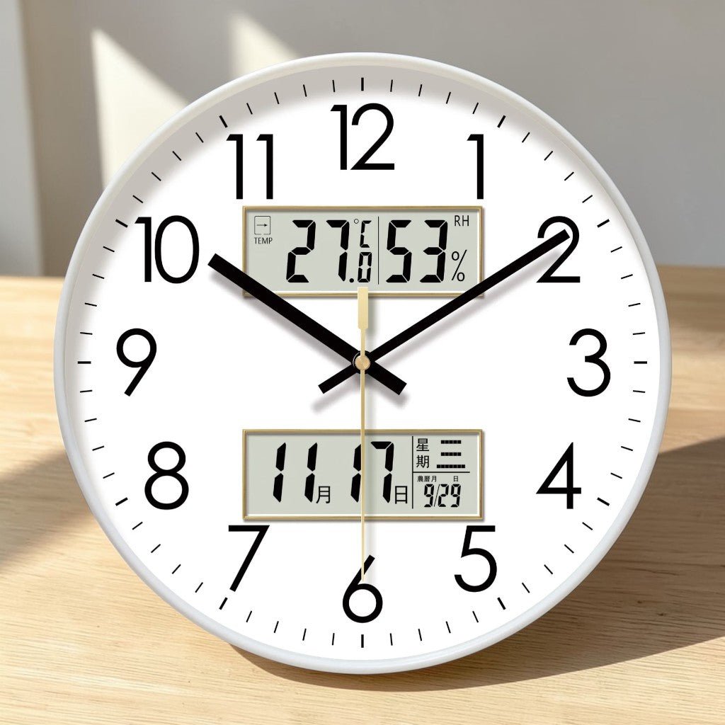 MetroSense 3-in-1 Quiet Wall Clock with Calendar & Thermometer - Tegulane Global
