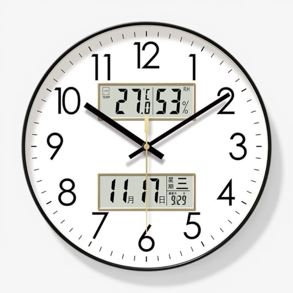 MetroSense 3-in-1 Quiet Wall Clock with Calendar & Thermometer - Tegulane Global