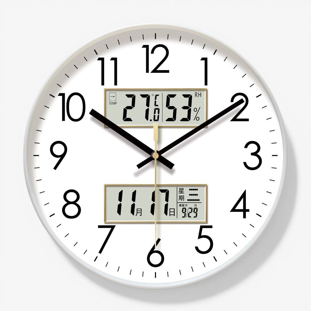 MetroSense 3-in-1 Quiet Wall Clock with Calendar & Thermometer - Tegulane Global
