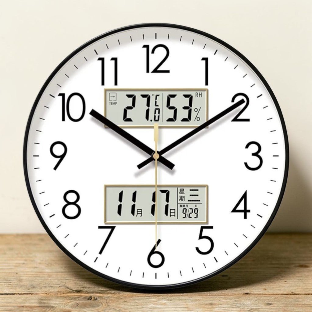 MetroSense 3-in-1 Quiet Wall Clock with Calendar & Thermometer - Tegulane Global
