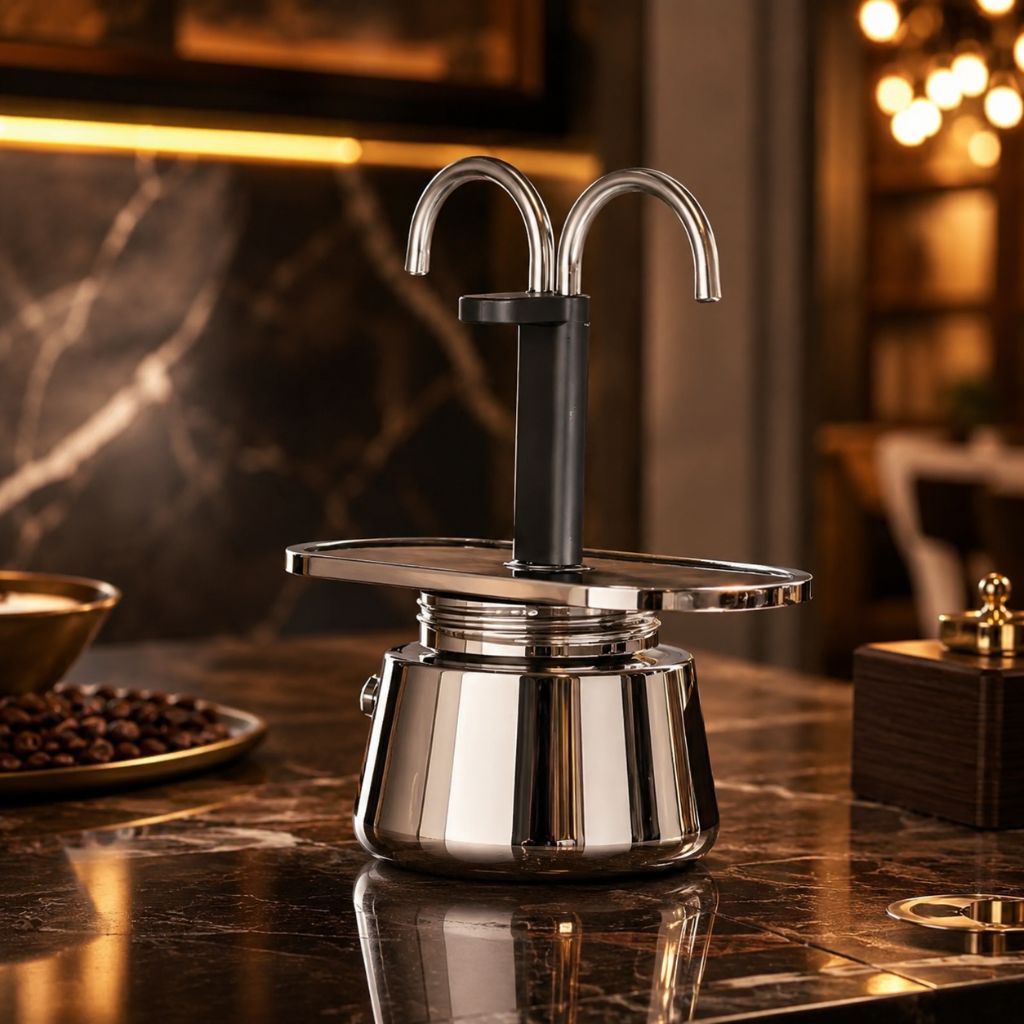 Mini Moka Pot Dual Spot Stainless Steel Espresso Maker - 2 Cup | 100ml - Tegulane Global