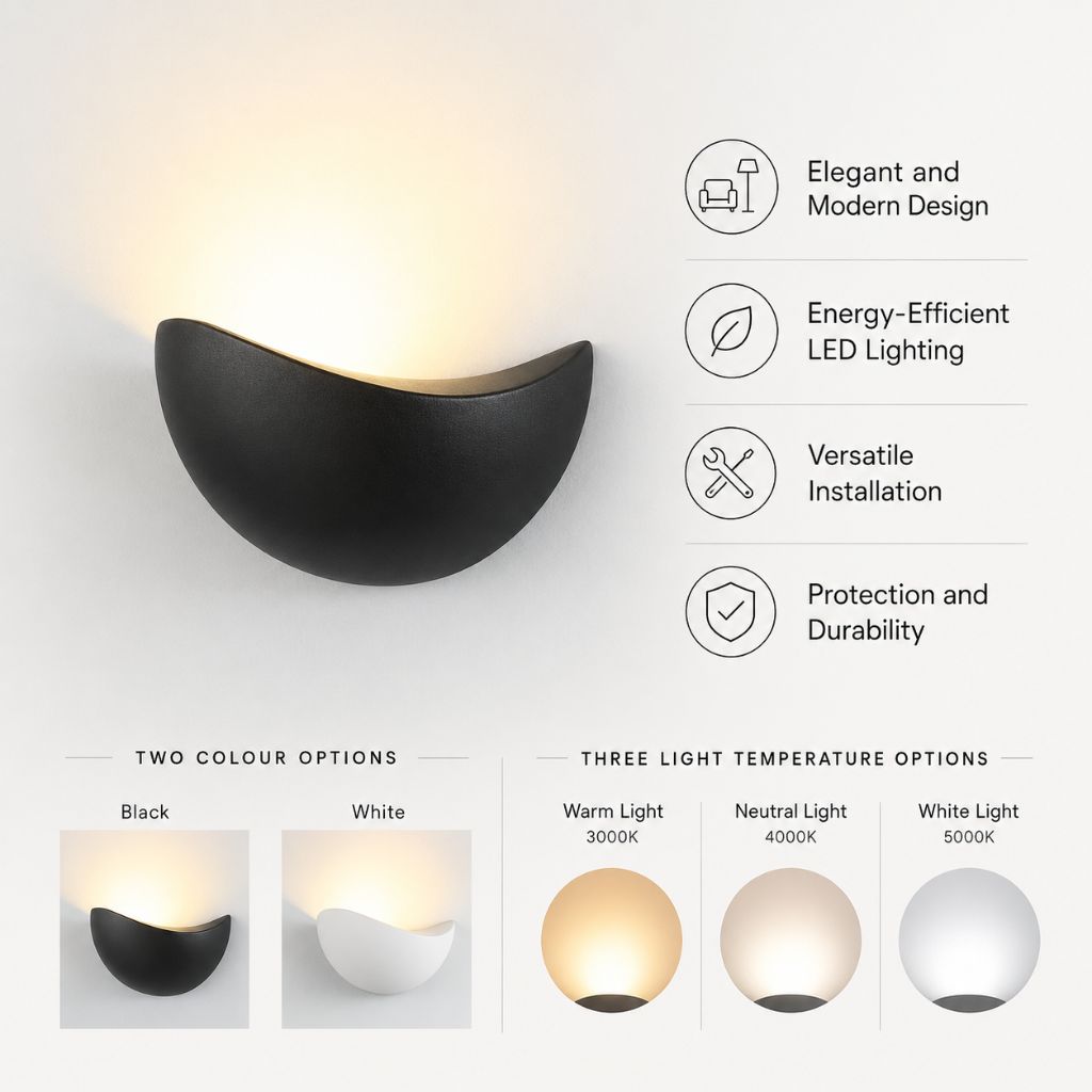 Minimalist Half-Round LED Wall Light - Tegulane Global