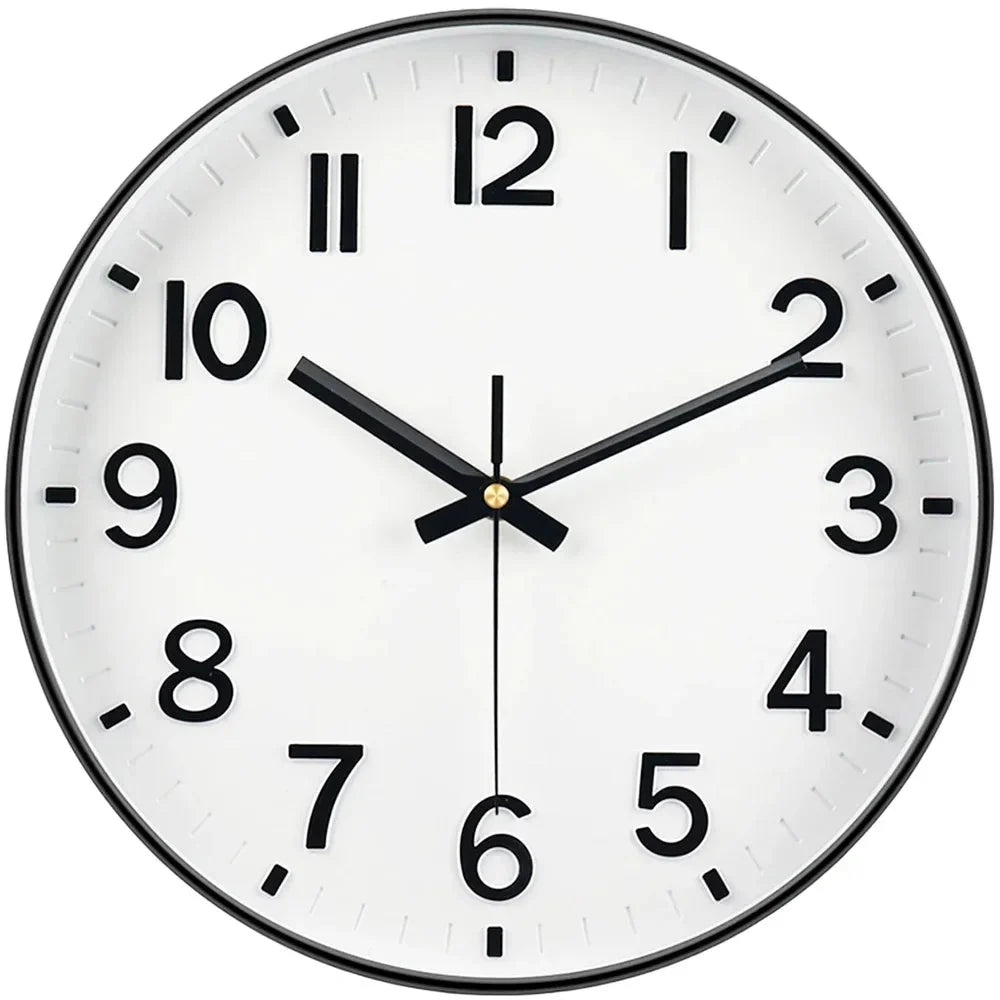 Minimalist White Nordic Wall Clock - Large 3D Arabic Numerals - Tegulane Global