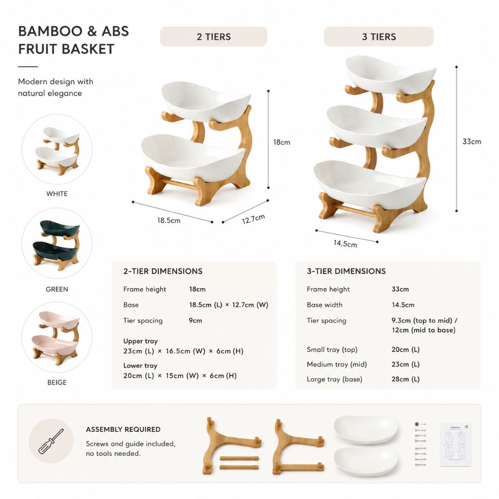 Modern Bamboo Fruit Basket - Tegulane Global