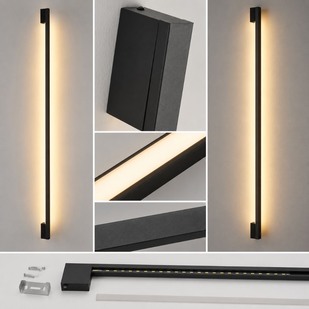 Modern LED Long Wall Lamp Iron Body Silicone Shade Up Down - Tegulane Global