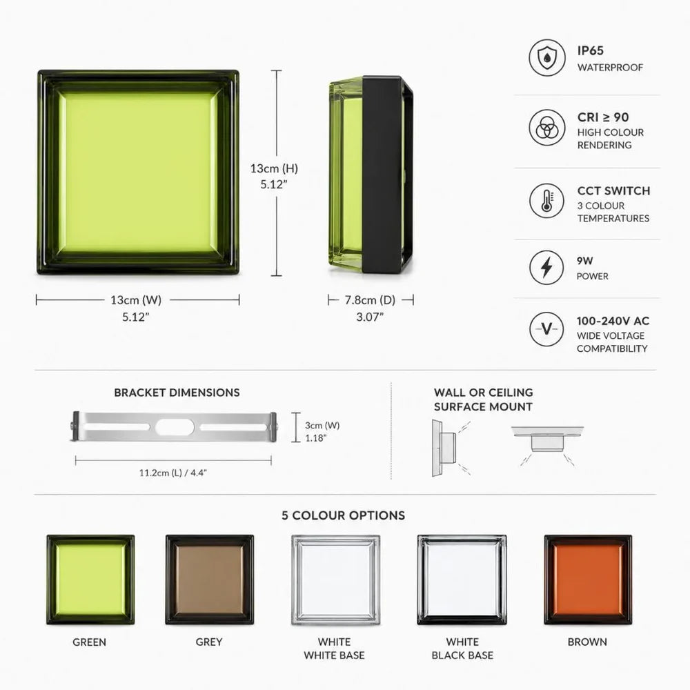 Modern LED Wall Lamp Square IP65 Indoor Outdoor Sconce - Tegulane Global
