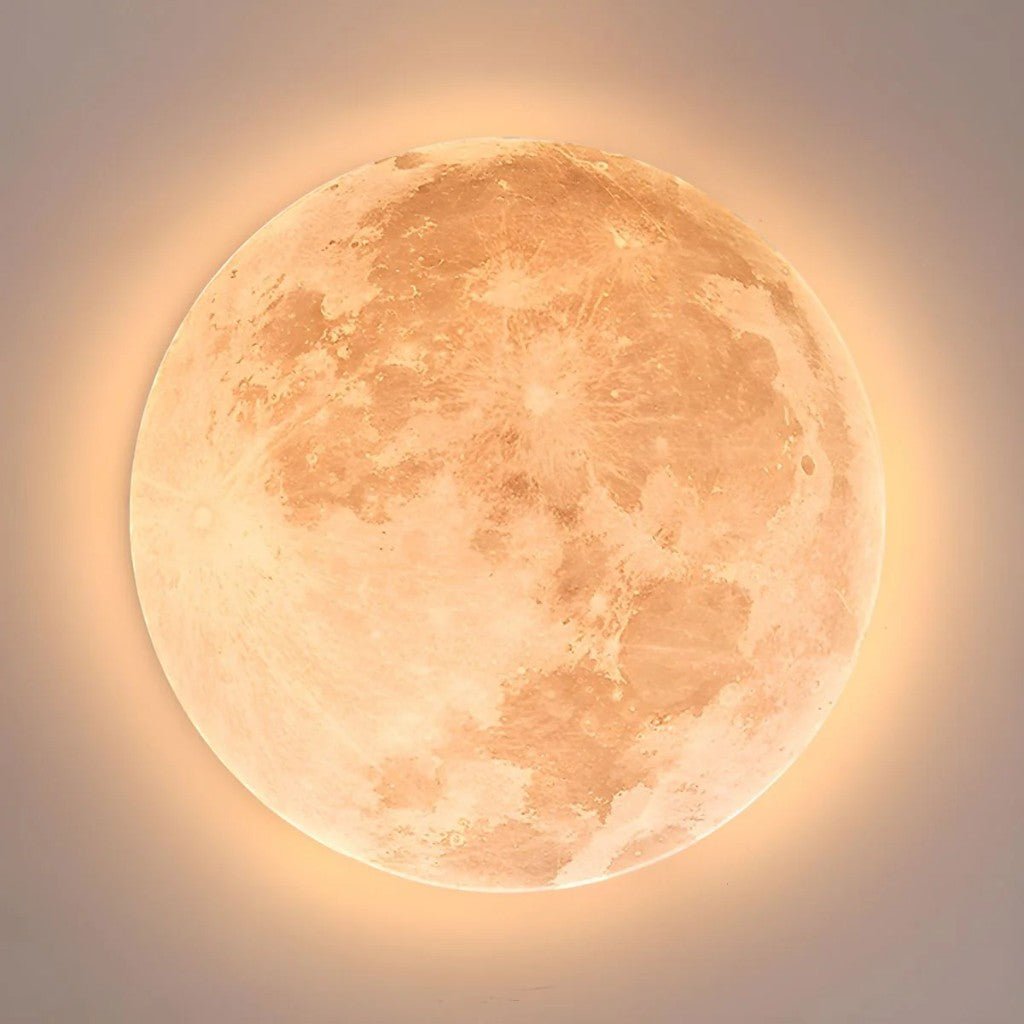 Modern Moon Ceiling Light with Wood Edge - Tegulane Global