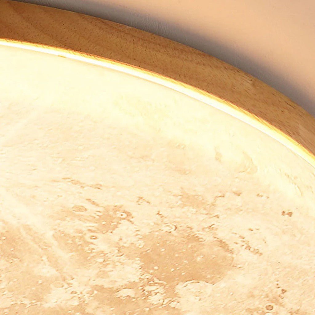 Modern Moon Ceiling Light with Wood Edge - Tegulane Global