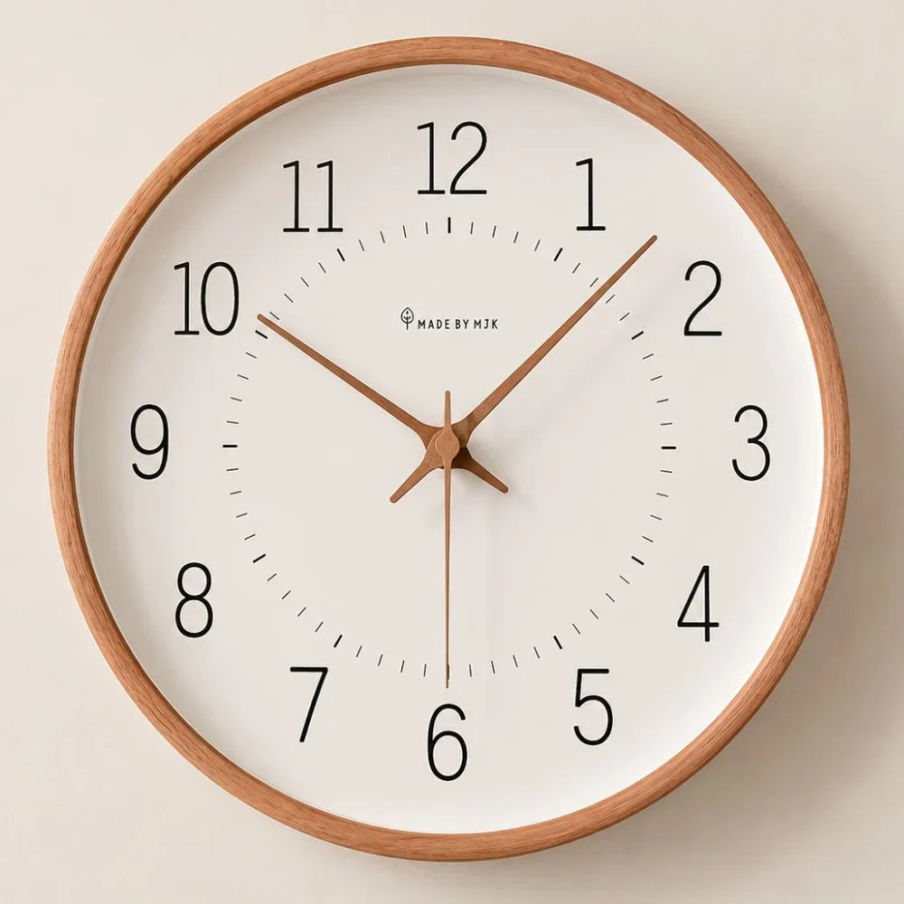 Modern Nordic Wooden Wall Clock Silent Quartz - Tegulane Global