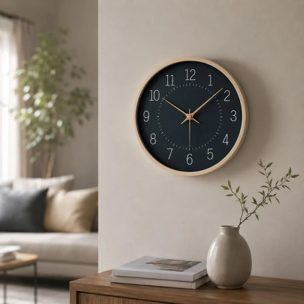 Modern Nordic Wooden Wall Clock Silent Quartz - Tegulane Global