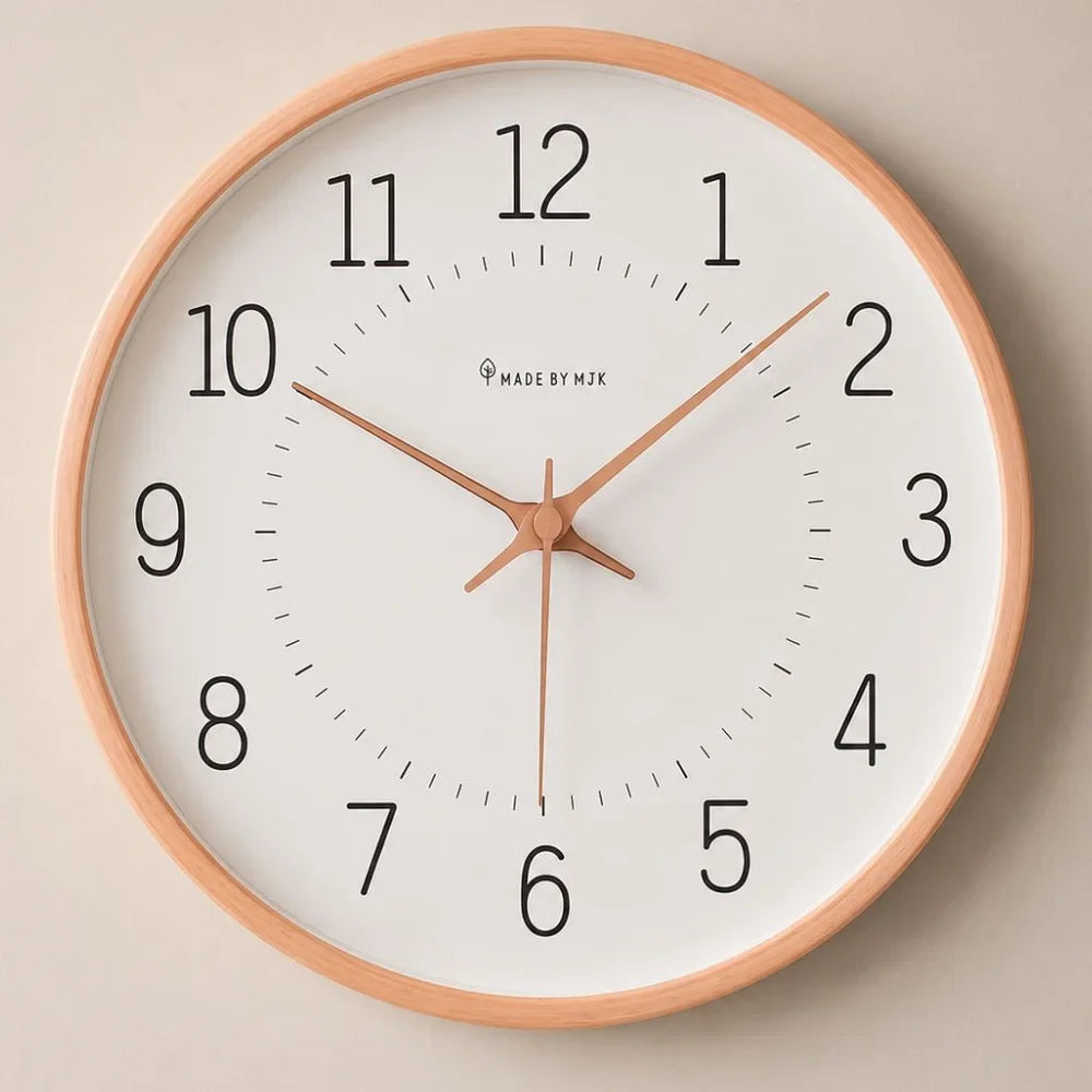 Modern Nordic Wooden Wall Clock Silent Quartz - Tegulane Global