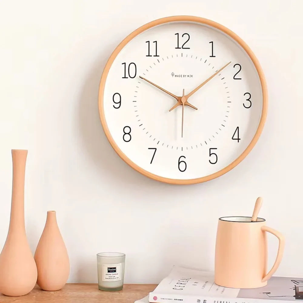 Modern Nordic Wooden Wall Clock Silent Quartz - Tegulane Global