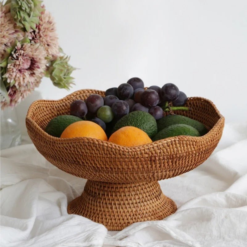 Natural Handwoven Rattan Fruit Basket Bowls - Tegulane Global
