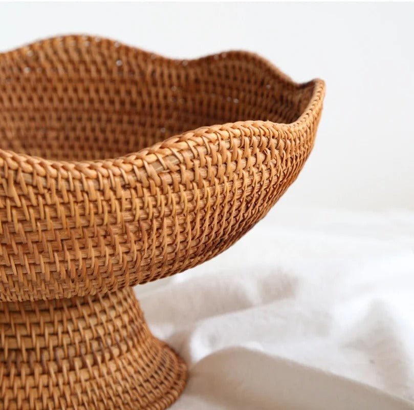 Natural Handwoven Rattan Fruit Basket Bowls - Tegulane Global