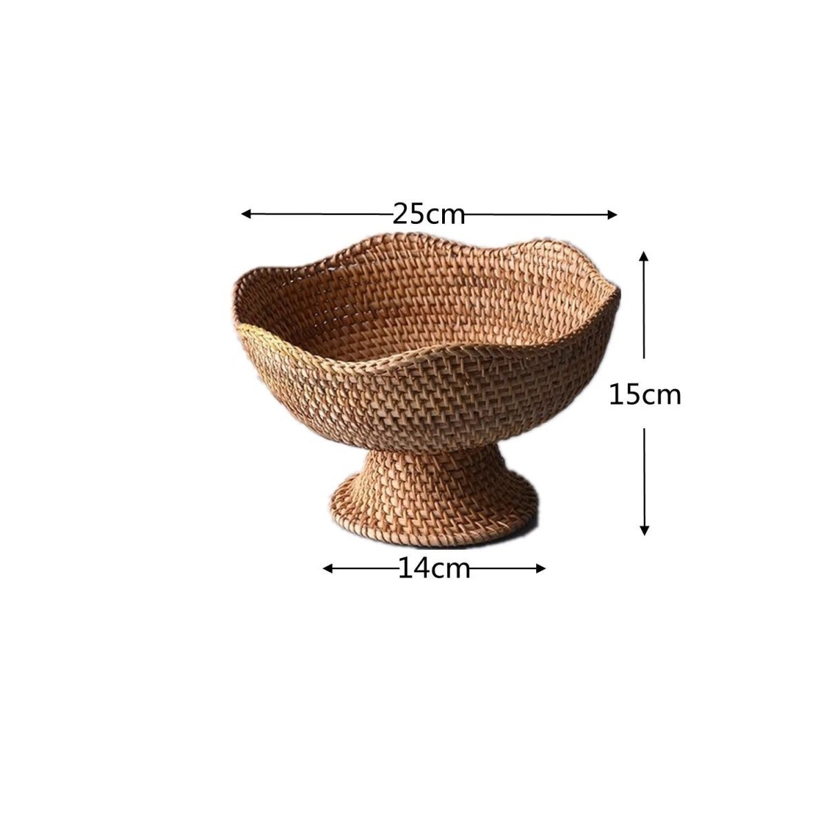 Natural Handwoven Rattan Fruit Basket Bowls - Tegulane Global