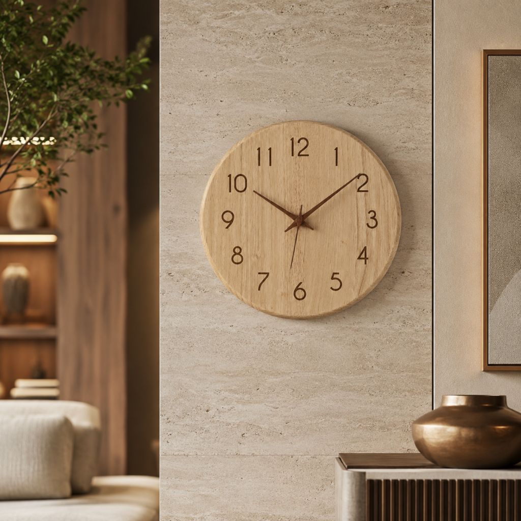 NatureDial Rustic Nordic Silent Wooden Wall Clock - Tegulane Global