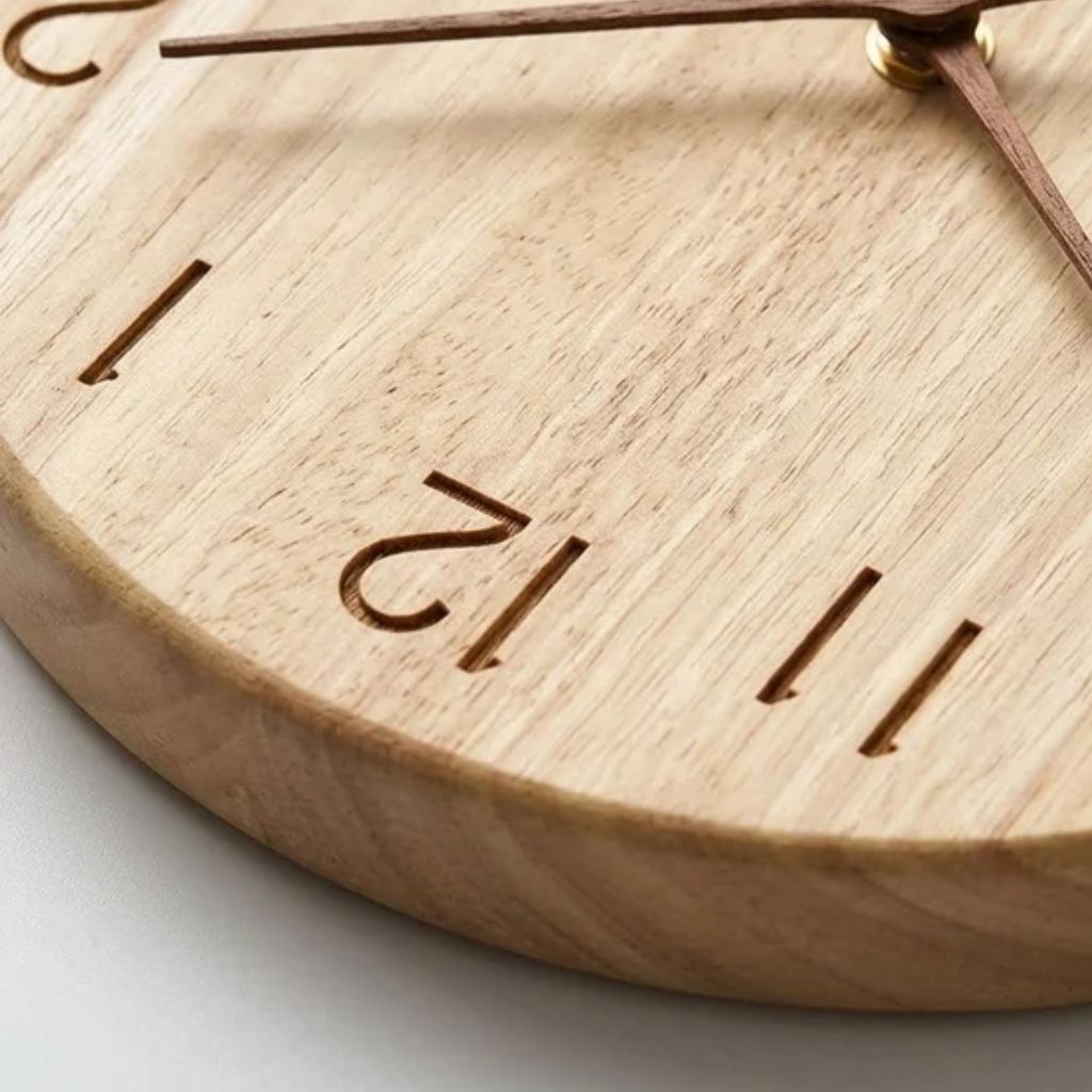 NatureDial Rustic Nordic Silent Wooden Wall Clock - Tegulane Global