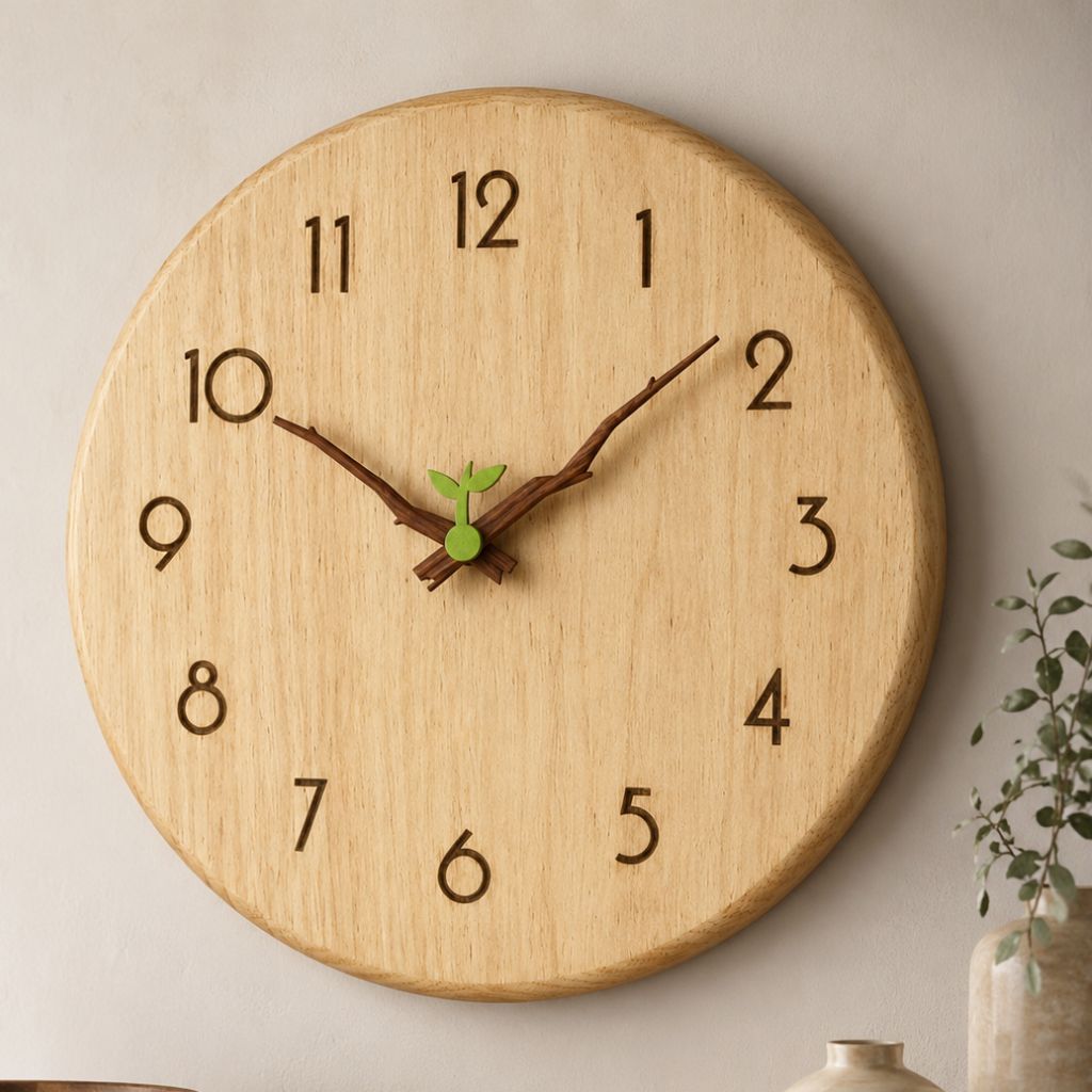 NatureDial Rustic Nordic Silent Wooden Wall Clock - Tegulane Global