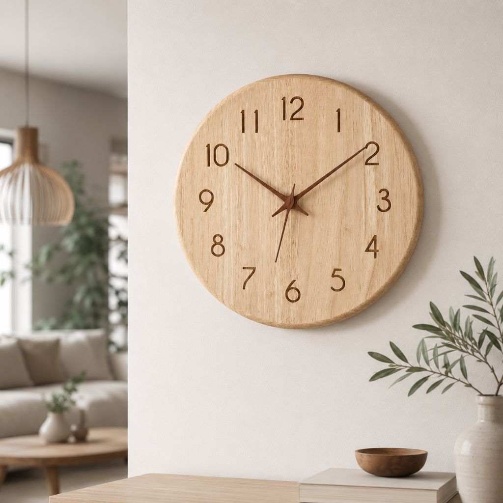 NatureDial Rustic Nordic Silent Wooden Wall Clock - Tegulane Global