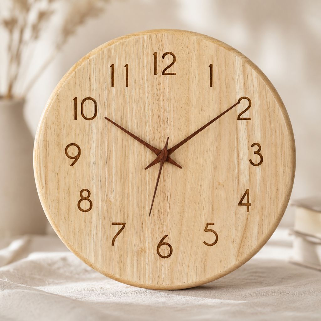 NatureDial Rustic Nordic Silent Wooden Wall Clock - Tegulane Global