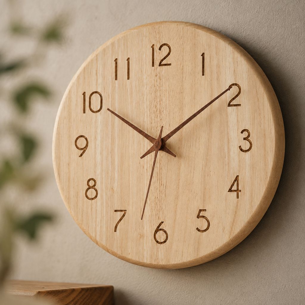 NatureDial Rustic Nordic Silent Wooden Wall Clock - Tegulane Global