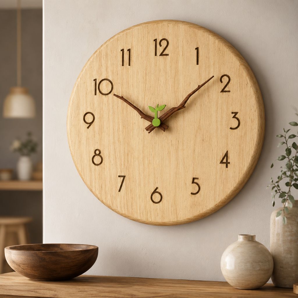 NatureDial Rustic Nordic Silent Wooden Wall Clock - Tegulane Global