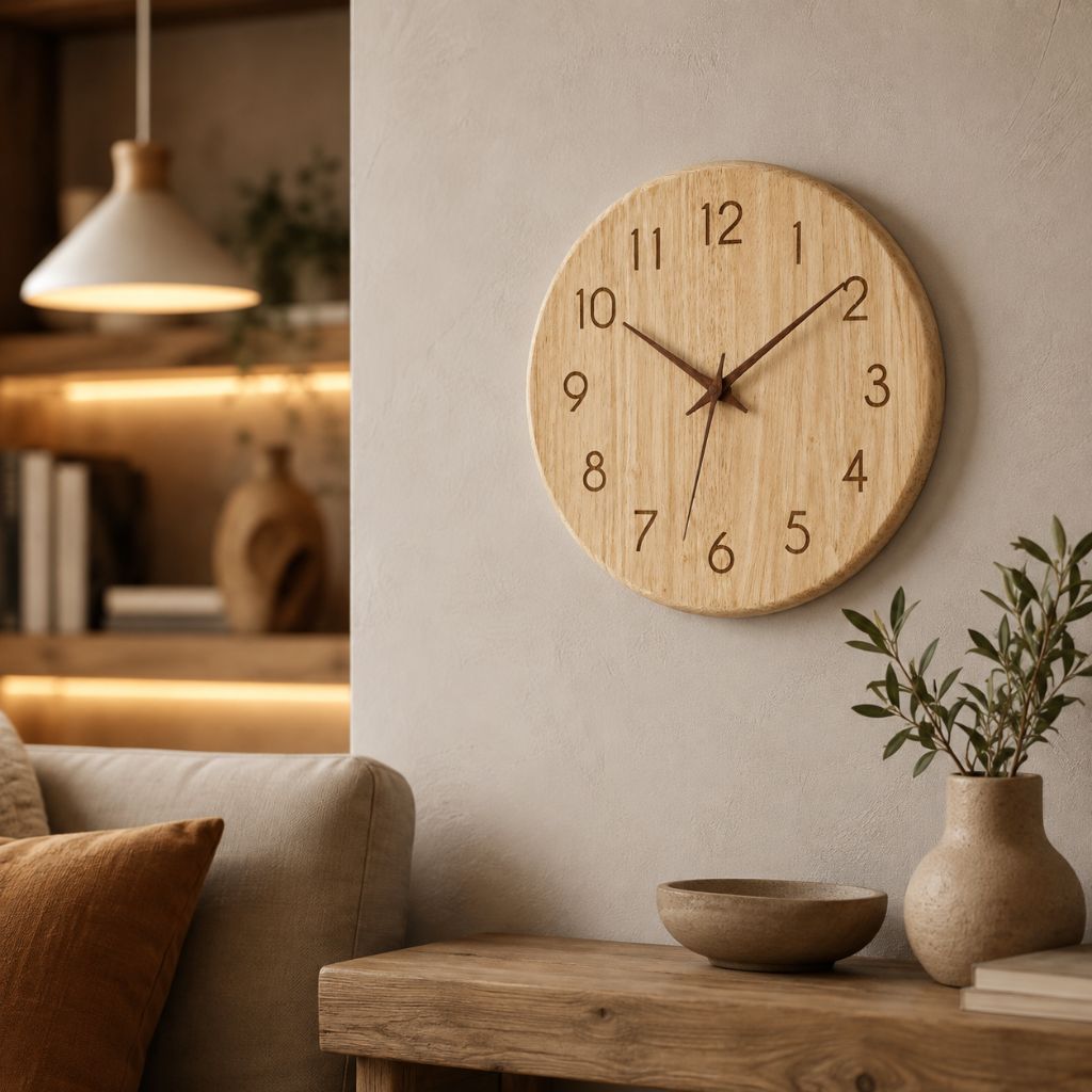 NatureDial Rustic Nordic Silent Wooden Wall Clock - Tegulane Global