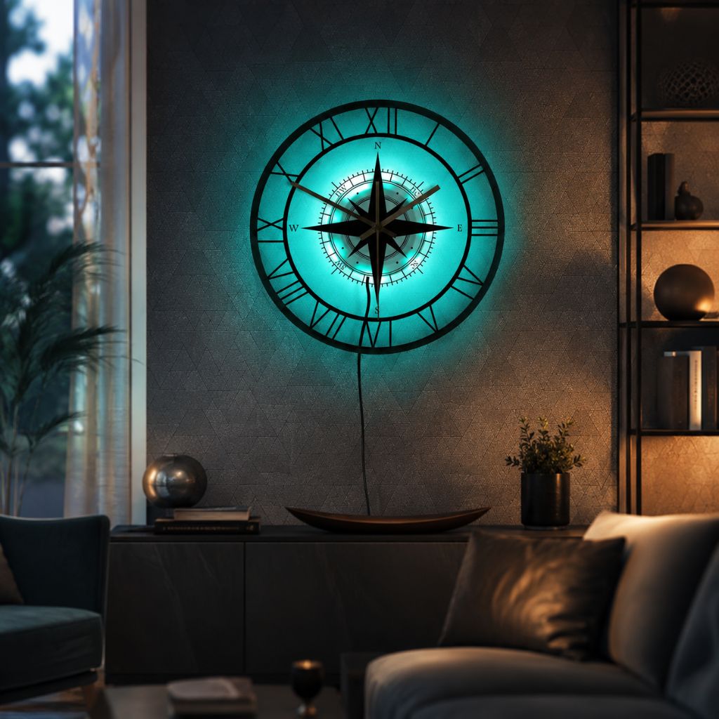 Nautical Compass Wall Clock – Elegant Luxury Design & Precision Craftsmanship - Tegulane Global