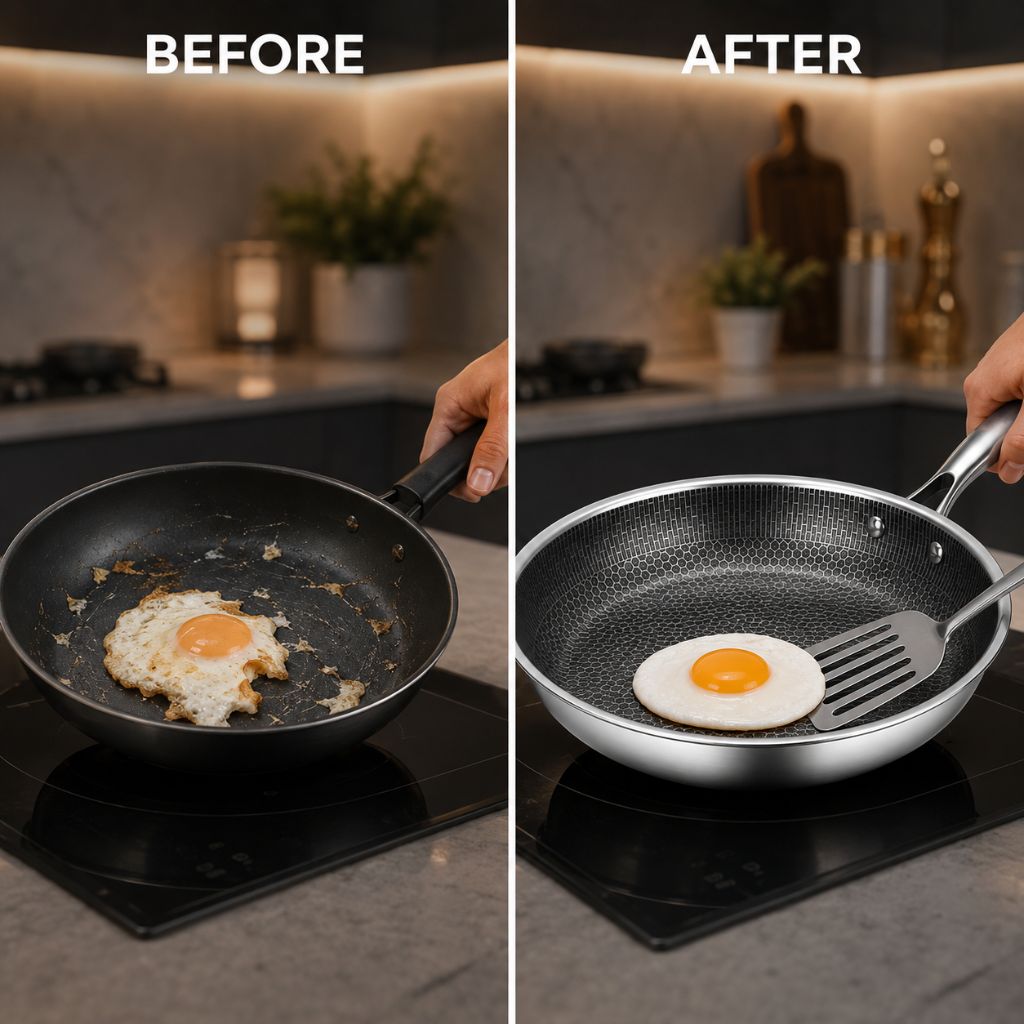 Non-Stick Stainless Steel Frying Pan by Tegulane - Tegulane Global