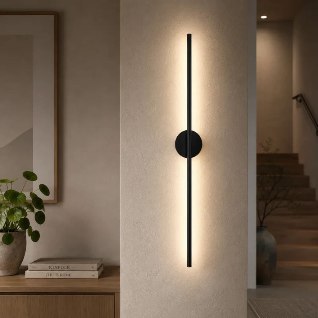 Nordic Black Linear LED Wall Sconce Slim Design - Tegulane Global