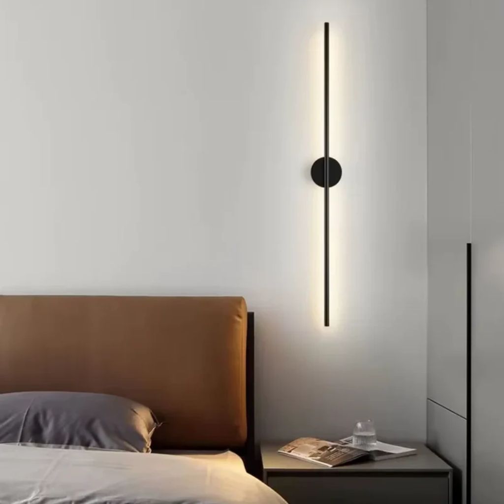 Nordic Black Linear LED Wall Sconce Slim Design - Tegulane Global