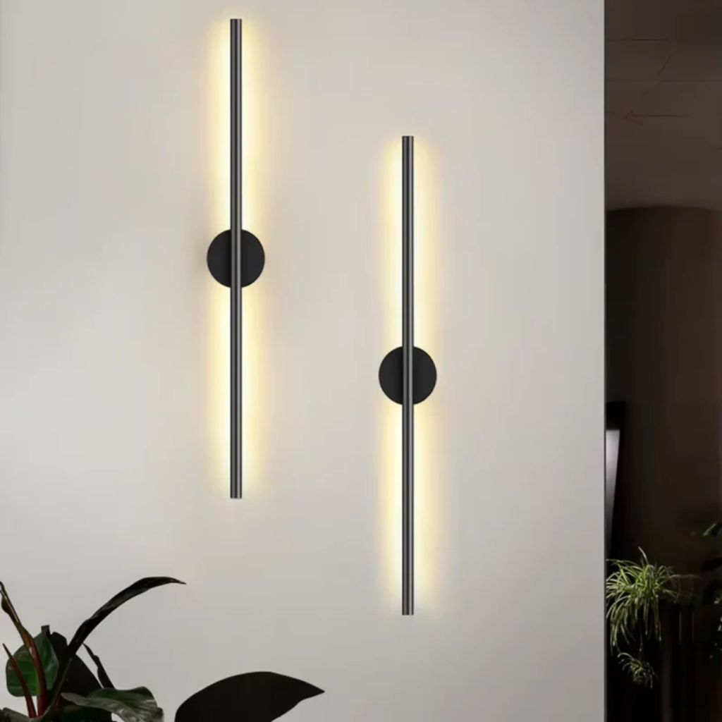Nordic Black Linear LED Wall Sconce Slim Design - Tegulane Global